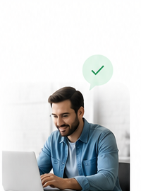 Business owner confidently managing work with CorpAi